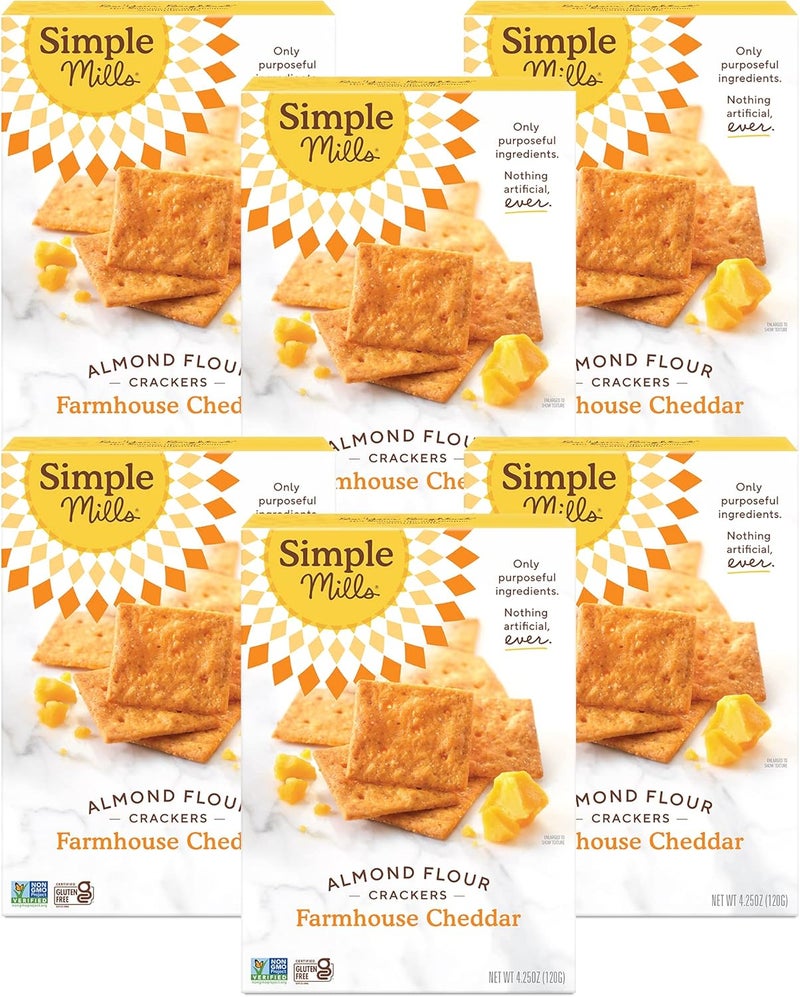 Simple Mills Farmhouse Cheddar Almond Flour Crackers - Image 1